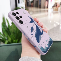 Fantasy Whale Liquid Silicone Case For Samsung Galaxy S23 S22 S21 series