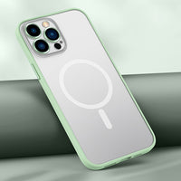 Luxury Frosted Magnetic Silicone Case with Metal Camera Protection for iPhone 13 12 11 Pro Max Mini