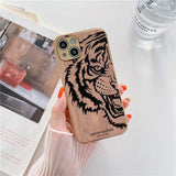 3D Relief Plating Frame Classic Wood Grain Case for iPhone 13 12 11 Series