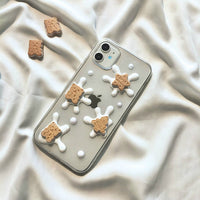 The New Lovely Cookies Milk Stars Little Bear Phone Case for iPhone 12 11 XS Series