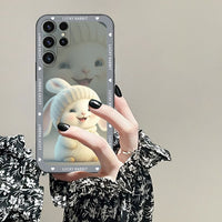 Cute Rabbit Strawberry Soft Case for Samsung Galaxy S23 S22 S21 series