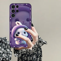 Cute Rabbit Strawberry Soft Case for Samsung Galaxy S23 S22 S21 series