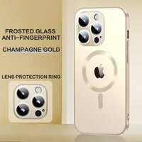 Magnetic Frosted Glass Back Magsafe Lens Protection Case For iPhone 14 13 series