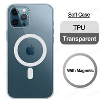 Original Support Wireless Charging Magnetic Transparent Hard Plating Shockproof Case for iPhone 13 12 11 Pro Max