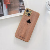 3D Relief Plating Frame Classic Wood Grain Case for iPhone 13 12 11 Series