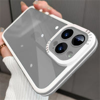 Luxury Transparent Camera Protection Rugged Armor Acrylic Case for iPhone 15 14 13 12 series