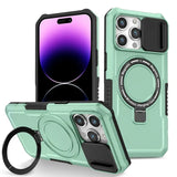 Magnetic Ring KickStand Slide Camera Protection Case for iPhone 15 14 13 12 series