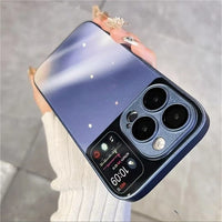 Luxury Glass Full Camera Film Protector Gradient Soft Case For iPhone 14 13 12 series