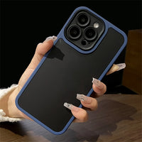 Luxury Shockproof Bumper Armor Matte Acrylic Hybrid Case For iPhone 15 14 13 12 series