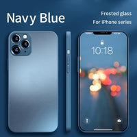 Original Square Frosted Tempered Glass Case For iPhone 13 12 11 Series