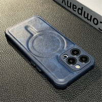 Luxury Leather Magsafe ShockProof Case For iPhone 14 13 12 series