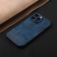 Luxury Leather Texture TPU Camera Lens Protection Case for iPhone 13 12 11 Mini Pro Max