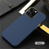 Luxury Leather Plating Case for iPhone 13 12 11 Pro Max