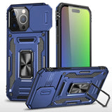 Slide Camera Protection Ring KickStand Armor Case For iPhone 15 14 13 12 series