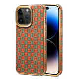 Floral Texture Luxury Wooden Lens Protection Shockproof Case For iPhone 15 14 13 12 series