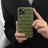 3D Cube Weave Pattern Silicone Case for iPhone 14 13 12 series