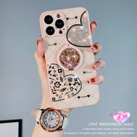 Rhinestone Diamond Ring Holder Glitter Bling Case For iPhone 14 13 12 series