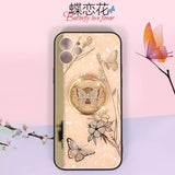 Luxury Creative Mirror 3D Ring Stand Inlaid Butterfly Phone Case For iPhone 12 11 XS Series