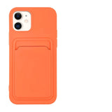 Silicone Case Integrated Card Bag For iPhone 12 11 Pro Max