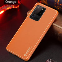 Plating PC PU Leather Silicone Case for Samsung Galaxy S21 S20 Series