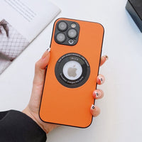 Leather Case with Camera Film Protection for iPhone 14 13 12 series