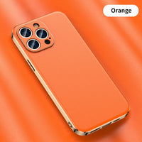 Luxury Plating Shockproof Lens Protection Leather Case for iPhone 14 13 12 series