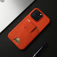 Premium Card Holder Slots Leather Case For iPhone 15 14 13 series