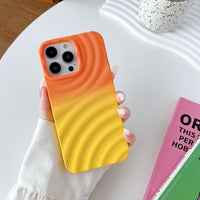 Dual Color Gradient Water Ripple Matte Case For iPhone 14 13 12 series