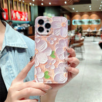 Retro Painting Flower Case For iPhone 14 series