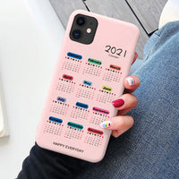 2021 Calendar Soft Matte Case for iPhone 12 11 Pro Max