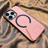 Luxury Leather Magsafe Hidden Stand Bracket Case for iPhone 13 12 Pro Max