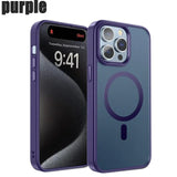 Military Grade Protection Translucent Matte Magnetic Case for iPhone 15 14 series