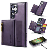 Zipper Cards Bag Detachable Leather Wallet Case For Samsung Galaxy S23 S22 S21 Ultra Plus