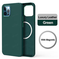 Luxury Original Magnetic Genuine Leather Case for Apple iPhone 12 Series