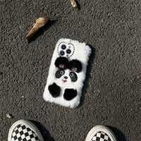 Cartoon Pluffy 3D Panda Case for iPhone 14 13 12 series