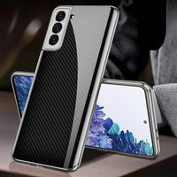 Luxury Plating Glass Soft Edge Camera Protection Case For Samsung Galaxy S21 Plus Ultra 5G