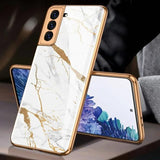 Luxury Plating Glass Soft Edge Camera Protection Case For Samsung Galaxy S21 Plus Ultra 5G