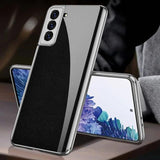 Luxury Plating Glass Soft Edge Camera Protection Case For Samsung Galaxy S21 Plus Ultra 5G