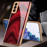 Luxury Plating Glass Soft Edge Camera Protection Case For Samsung Galaxy S21 Plus Ultra 5G