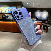 Bling Glitter Brushed Metal Laser Hard Case For iPhone 14 13 12 series