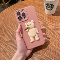 Cute Bear Case for iPhone 13 12 11 Pro Max Mini