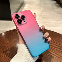 Gradient Frosted Case with Wrist Strap for iPhone 14 13 12 series