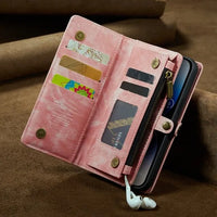 Luxury Flip Leather Wallet Case With Wristband For iPhone 15 14 13 series