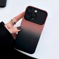 Luxury Gradient Soft Silicone Case With Big Window Camera Lens For iPhone 14 13 12 series