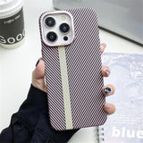 Carbon Fiber Texture Shockproof Hard Plastic Case With Metal Camera Protectionfor For iPhone 15 14 13 12 series