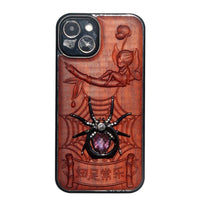 3D Relief Wooden Ebony Sandalwood Case for iPhone 14 13 12 series