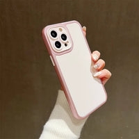 Luxury Plating Contrasting Color Camera Protection Soft Shockroof Case For iPhone 15 14 13 12 series