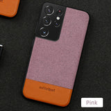 Fashion Business Shockproof Canvas Magnetic Case For Samsung S21 Ultra