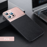 Luxury Leather Metal 2 in 1 Case for iPhone 13 12 11 Pro Max