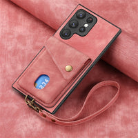 Luxury Leather Bracket Card Bag Wallet Case For Samsung Galaxy S23 22 21 series